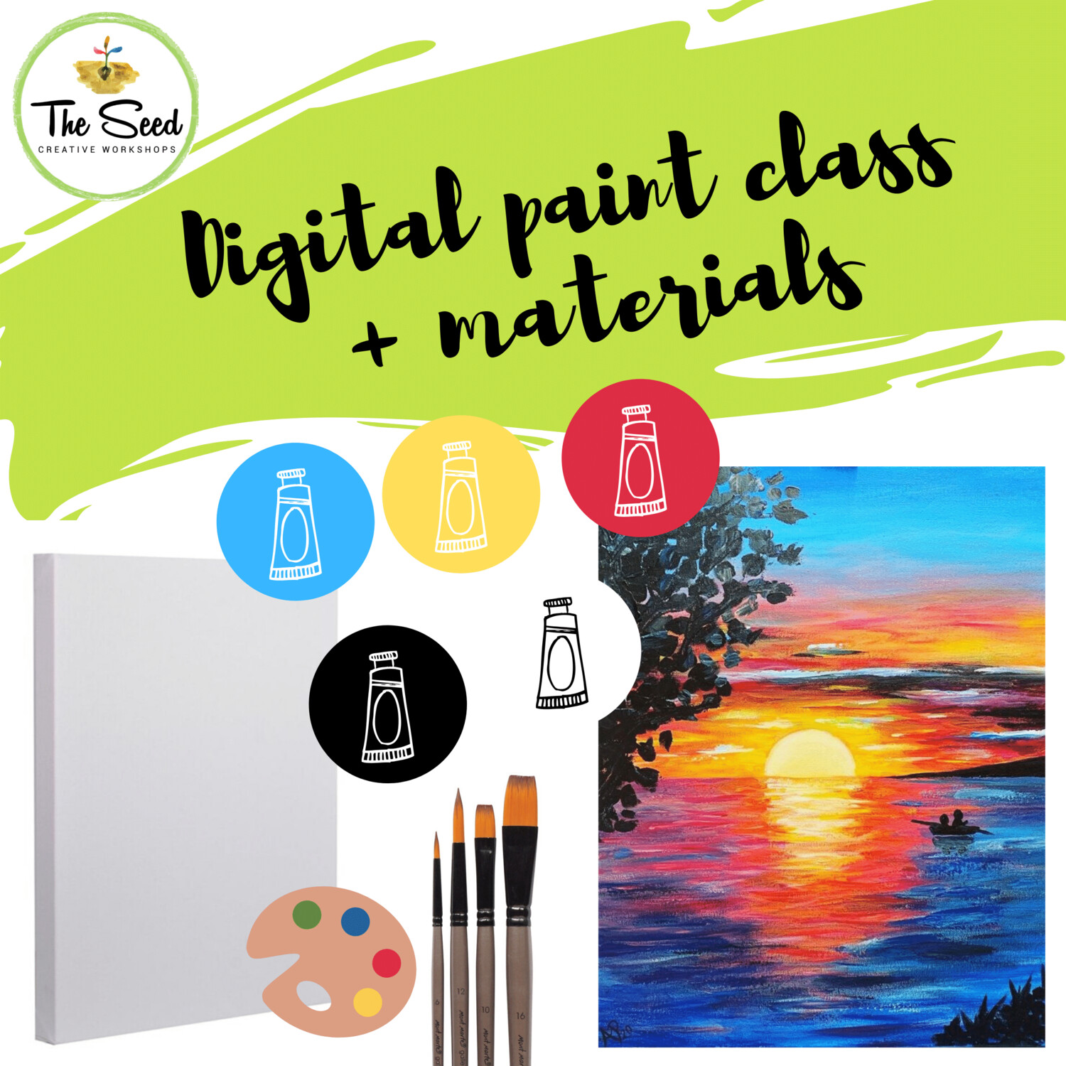 Evening Paddle Digital painting class  + materials