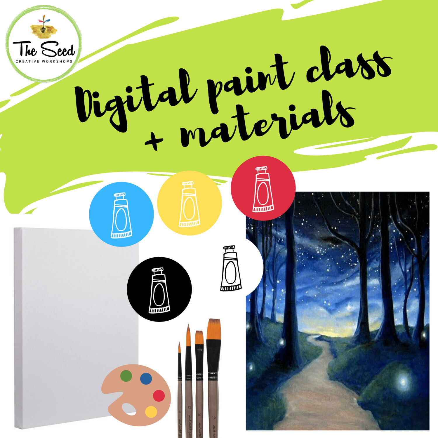 Midnight Stroll Digital painting class + materials