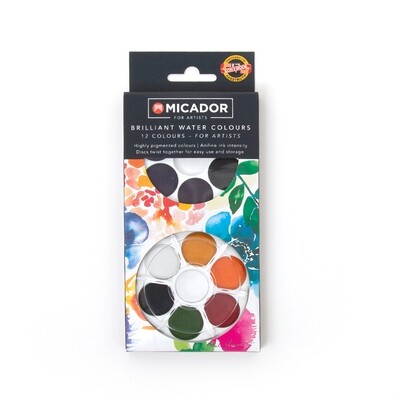 Micador 12 Colour Watercolour Disks