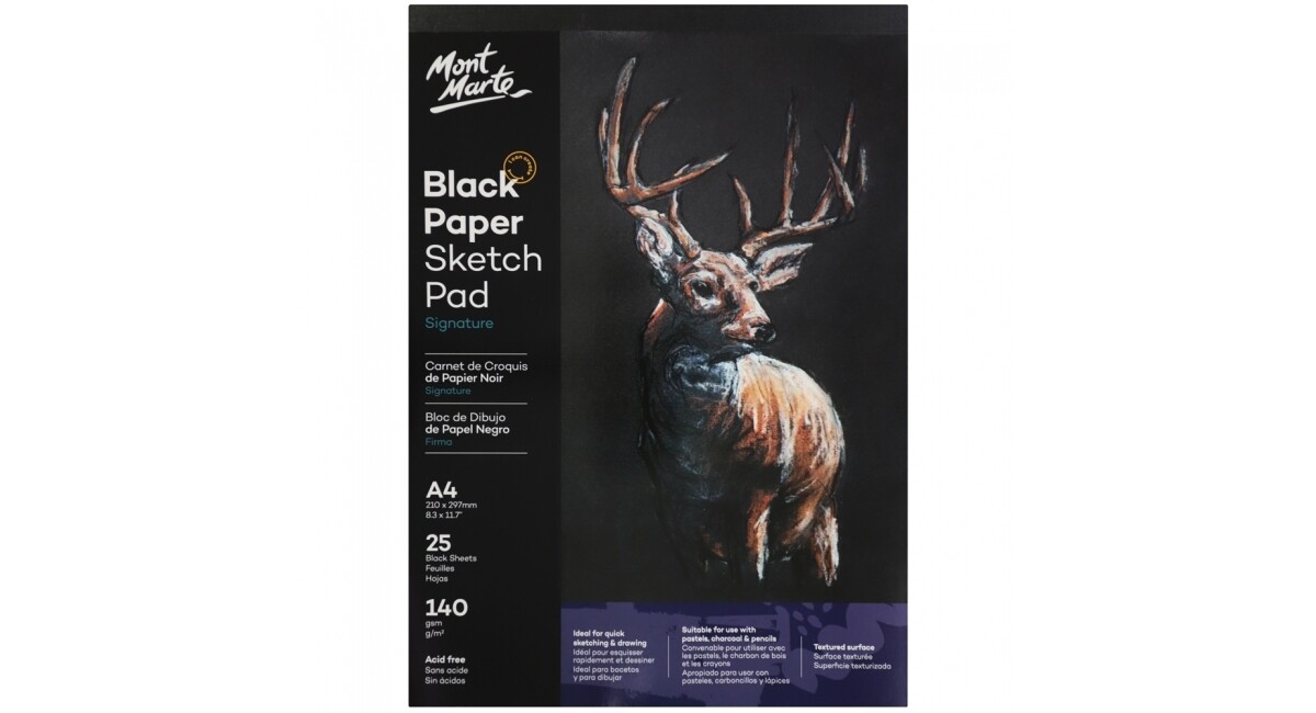 Mont Marte A4 Black Paper Sketch Pad