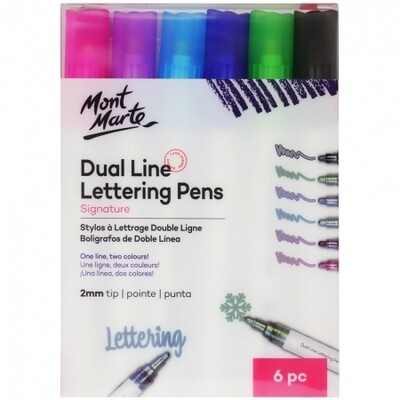 MM Dual Line Lettering Pens 2mm 6pc