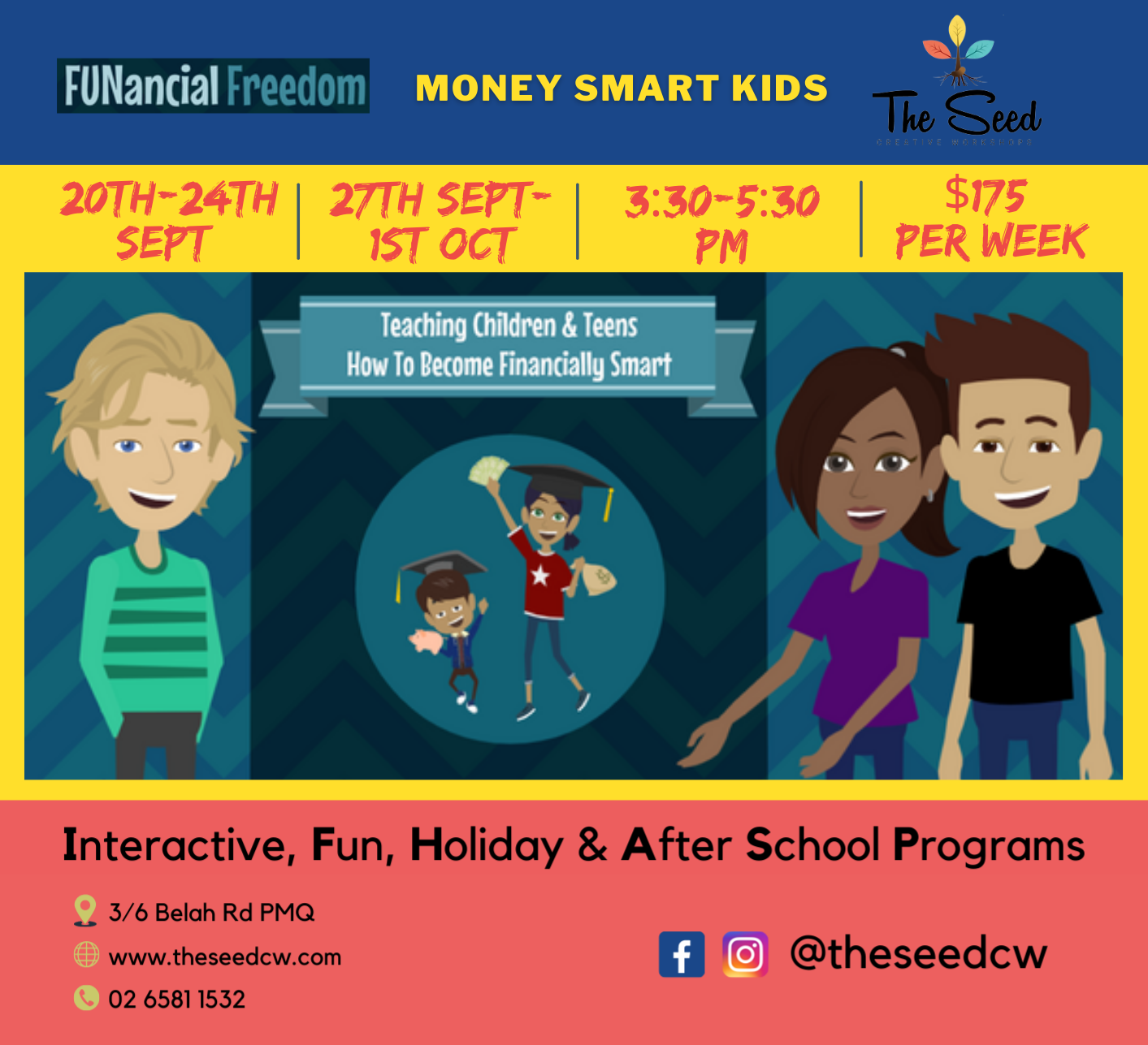 Money Smarts Kids Program: 27th-1st Oct. 3:30-5:30pm