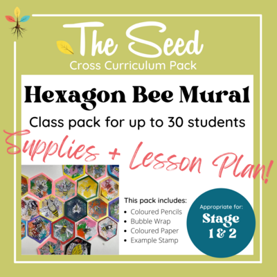 Hexagon Bee Mural! 30 Student Class Pack