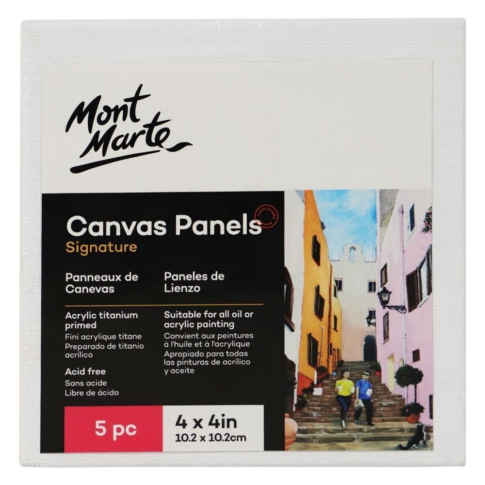 Mont Marte Signature Canvas Panel 4" x 4" - 10.2 x 10.2cm - 5pc