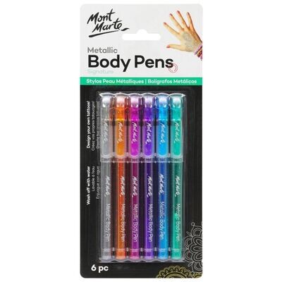 Mont Marte Face n Body Metallic Body Art Pens 6pc