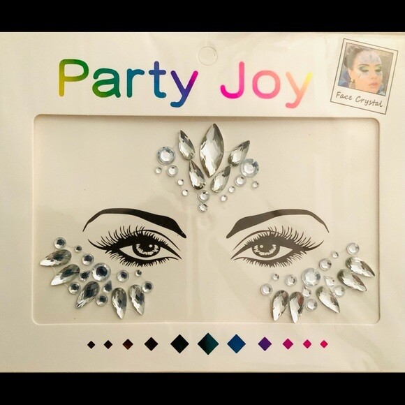 PARTY JOY FACE CRYSTAL ADHESIVE STICKERS CRYSTALS