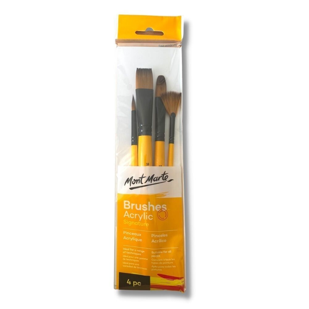 Mont Marte Gallery Series Paint Brush Set - Acrylic 4pc