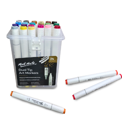 Mont Marte Marker Set - Premium Dual Tip Art Markers 24pc