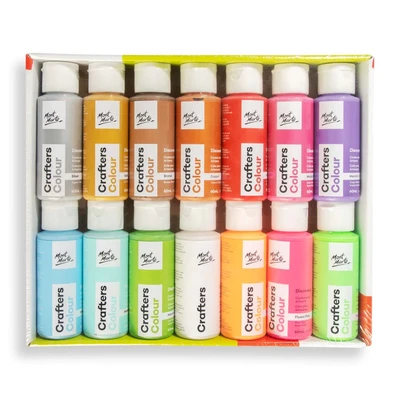 Crafters Colour Metallic & Fluoro Discovery Paint Set 14pc x 60ml