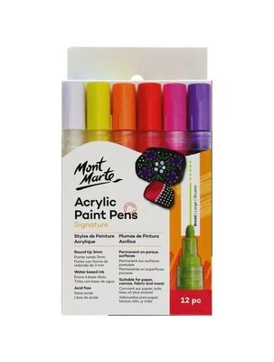 MM Acrylic Paint Pens Bold Tip 12pc