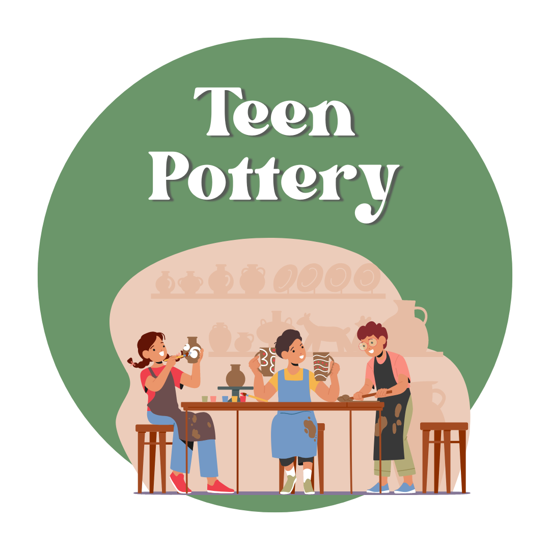 Kids Pottery Class 9+, Tuesdays 4-5.15pm.