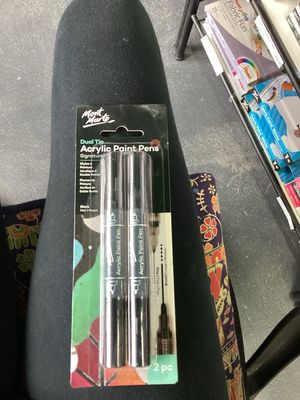 Dual Tip Acrylic Paint Pens Signature Black 2pc