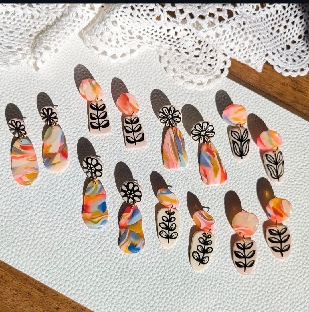 Polymer Clay Slab Earring Making with Lime&amp;Lilac- Saturday 14th March, 6-8pm