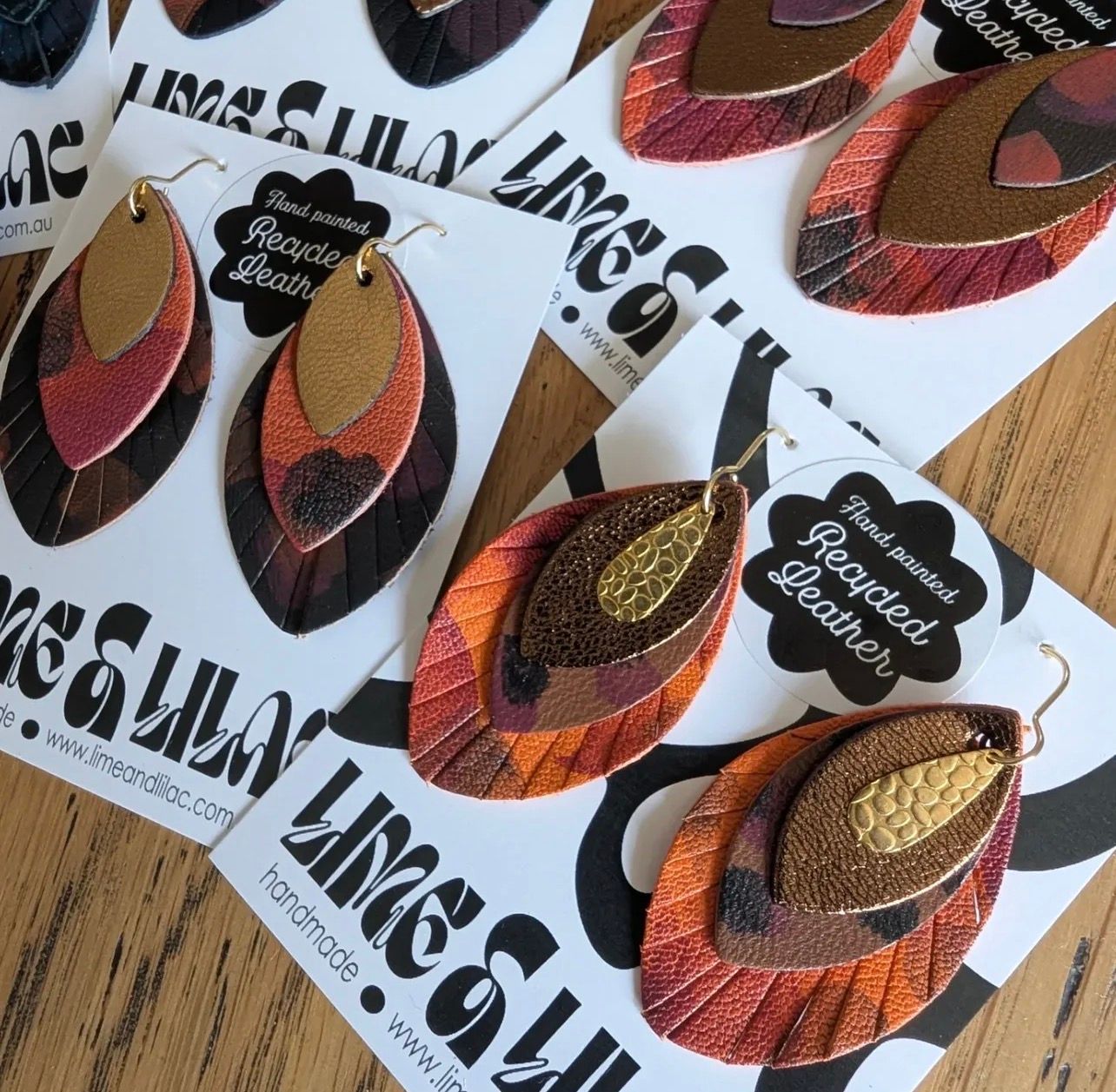 Handpainted Leather Earring Making with Lime&amp;Lilac- Sunday 29th March, 2-4pm