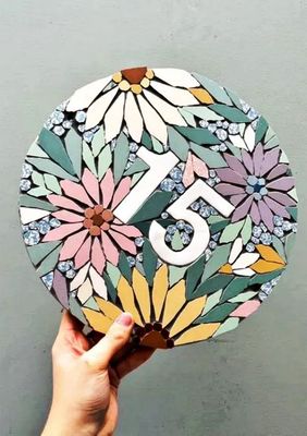 Round Mosaic House Number Workshop - Saturday May 30th, 2-4.30pm