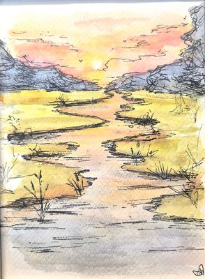 Line &amp; Wash Watercolour Landscape- Friday October 30th, 6-8pm