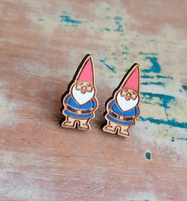 WOODEN PAINTED EARRINGS | Studs