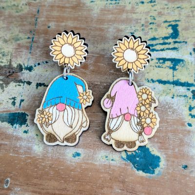 PAINTED WOODEN EARRINGS