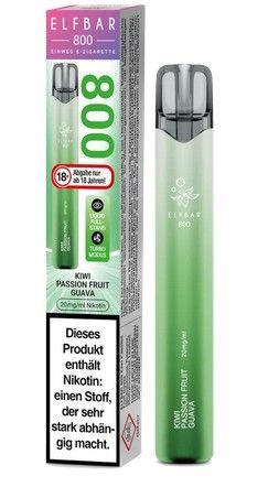 Elfbar 800 Einweg E-Zigarette - Kiwi Passion Fruit Guava 0mg Nikotinfrei Elfbar 800 Einweg E-Zigarette - Kiwi Passion Fruit Guava 0mg Nikotinfrei