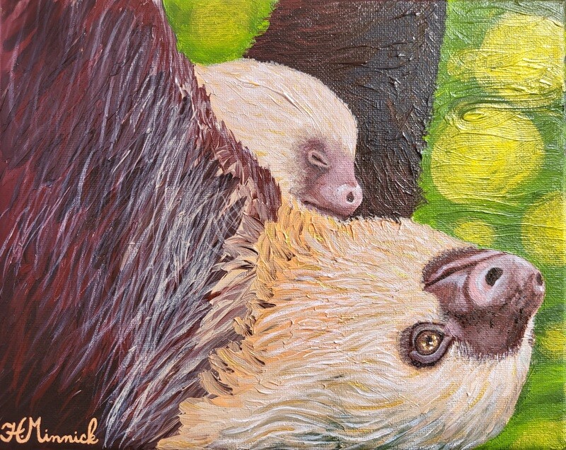 "Snuggling Sloths" Fine Art Print