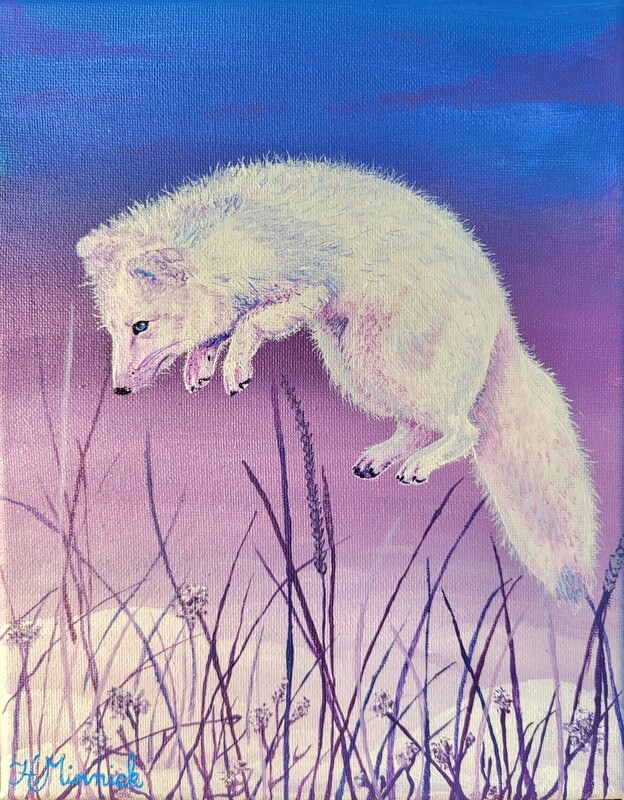 "Arctic Fox Pounding" Fine Art Print