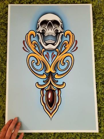 Ornamental Skull Print