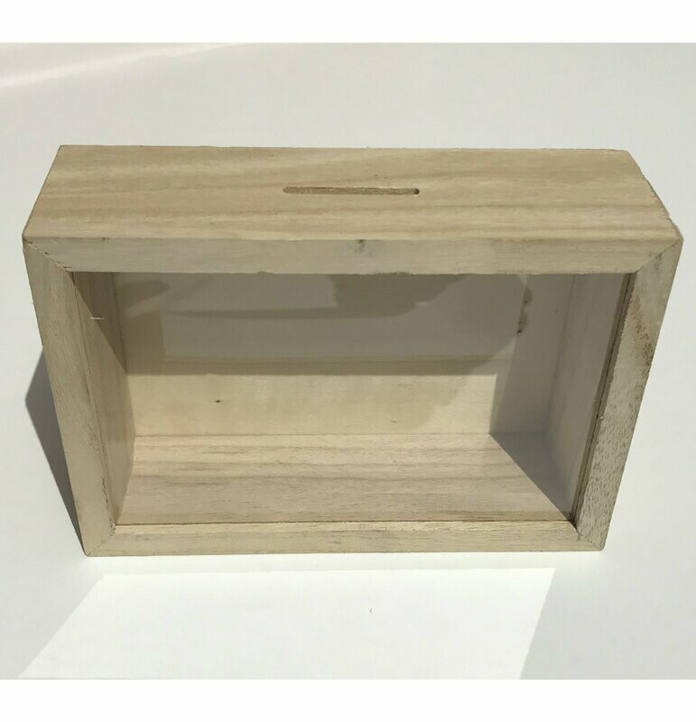 Hucha portafotos de madera