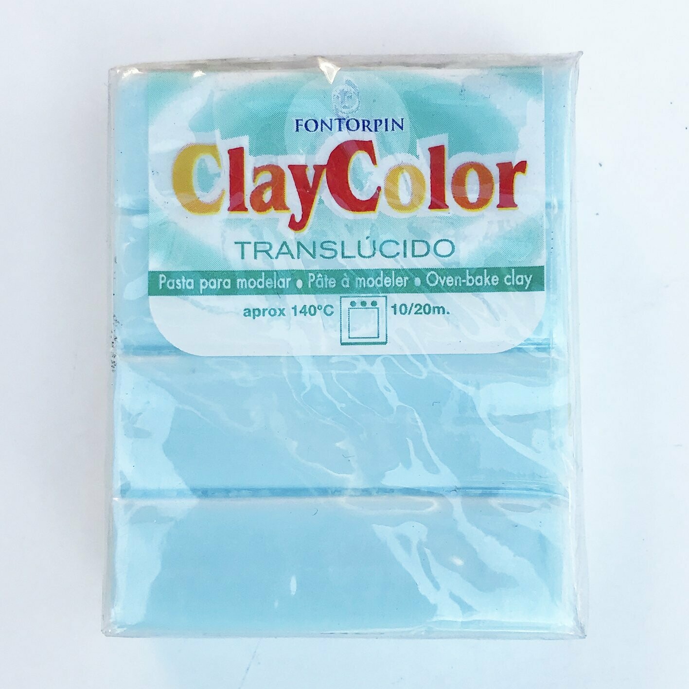 Pasta polimérica translúcida azul