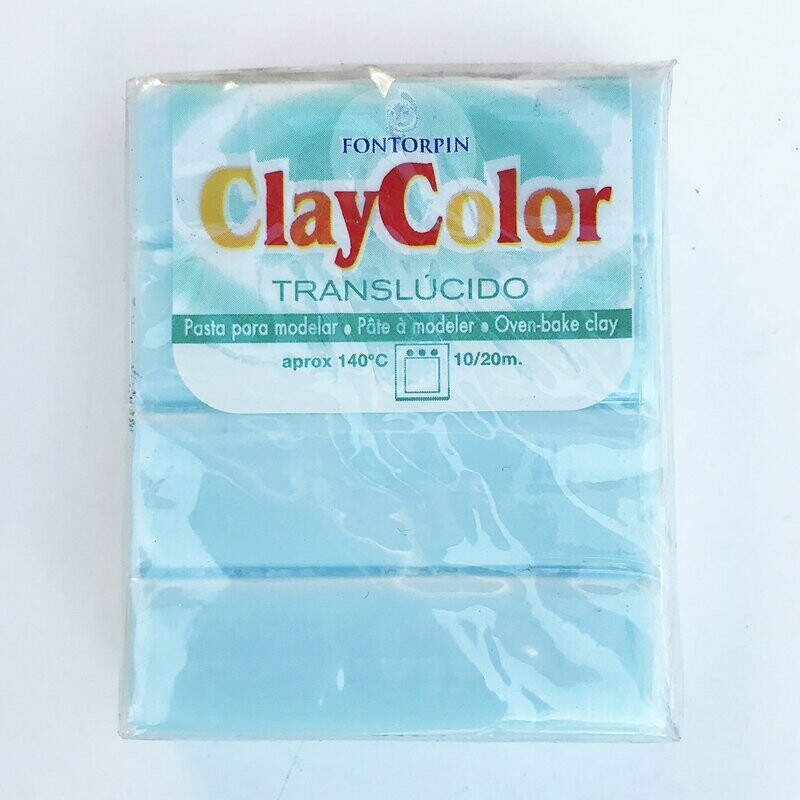 Pasta polimérica translúcida azul