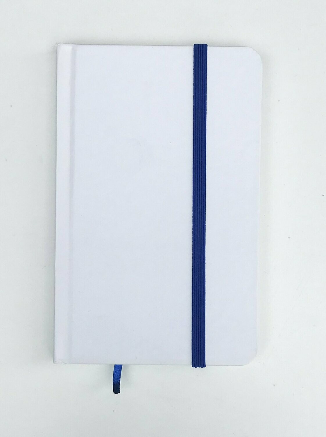 Libreta Blanca elástico azul