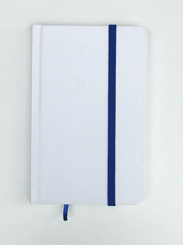 Libreta Blanca elástico azul