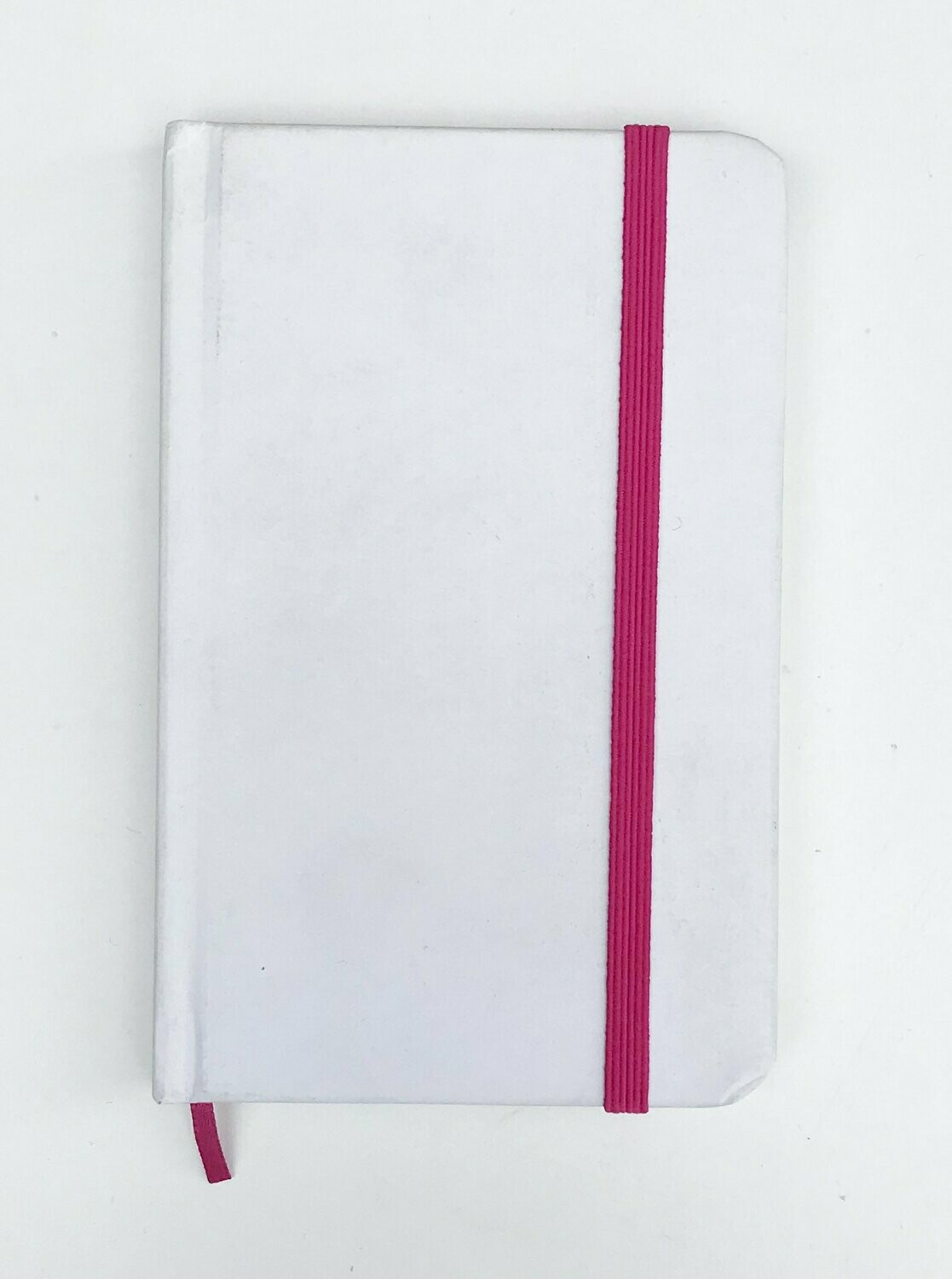 Libreta Blanca elástico fucsia