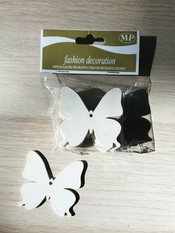 8 mariposas madera blancas