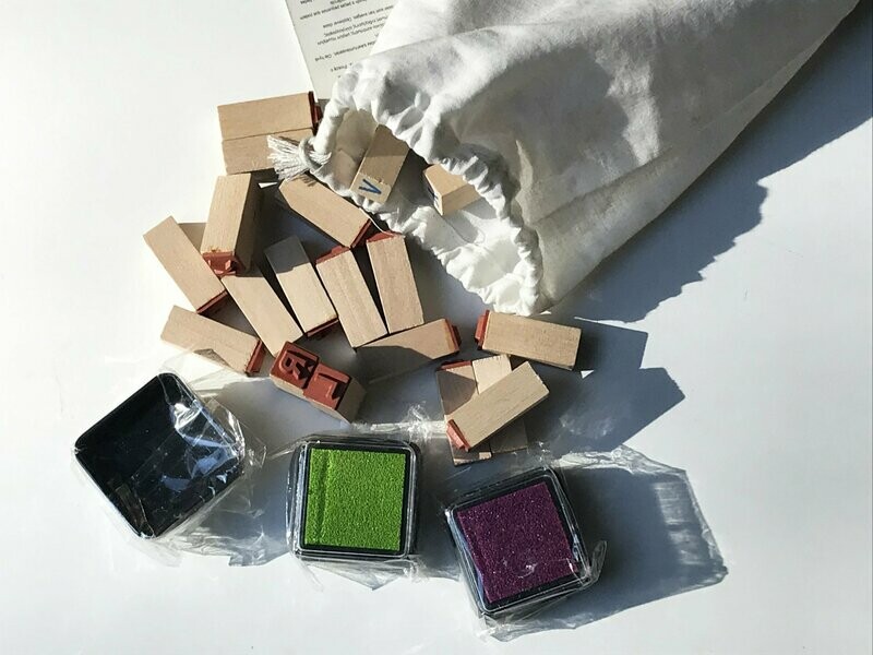 Kit Sellos madera abecedario