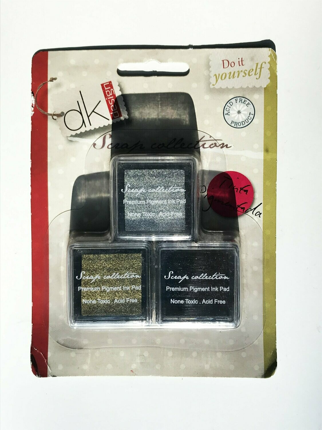3 Tintas oro-plata-negro