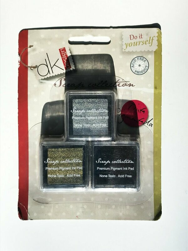 3 Tintas oro-plata-negro