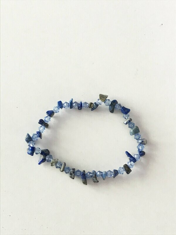 Pulsera Lapislázuli y cristal checo