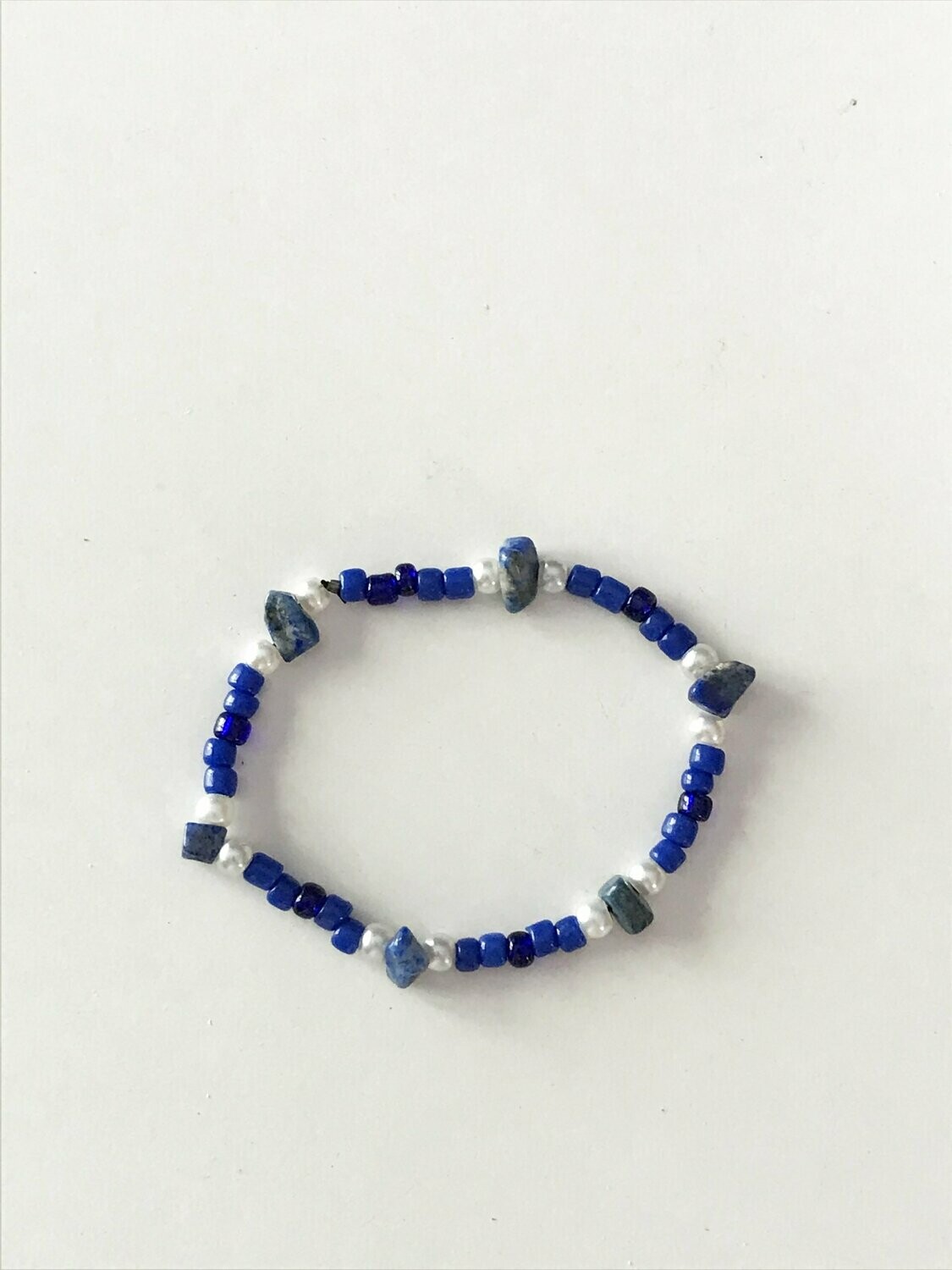 Pulsera Lapislázuli, cristal y perlas