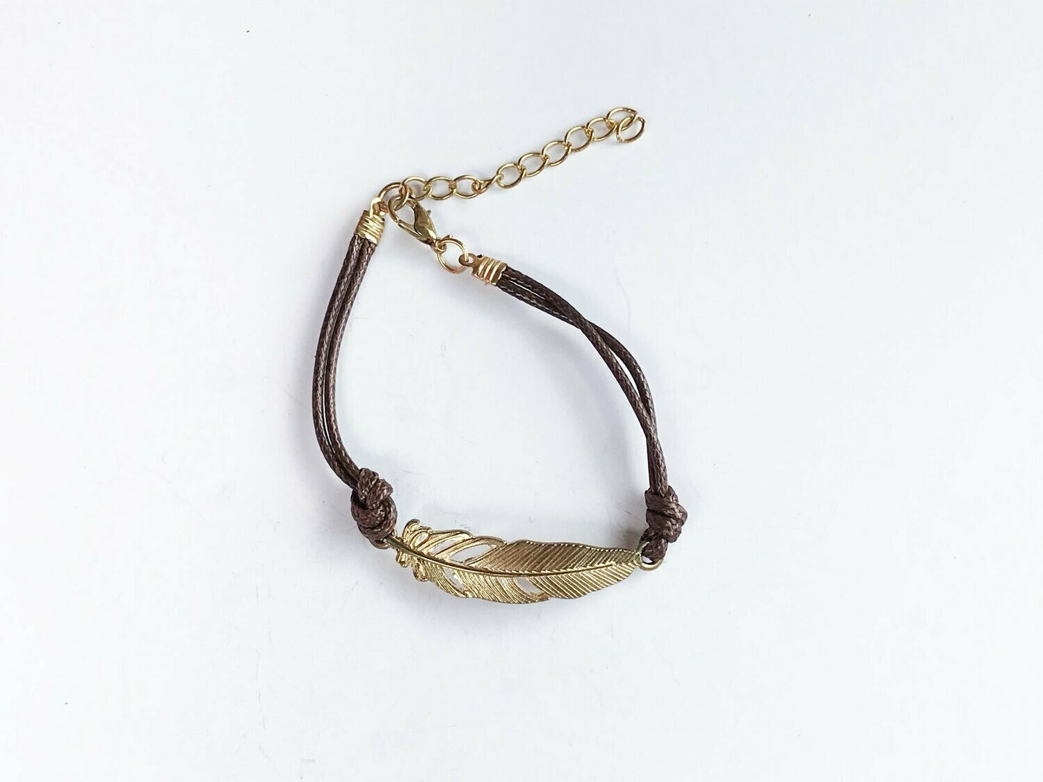 Pulsera pluma dorada