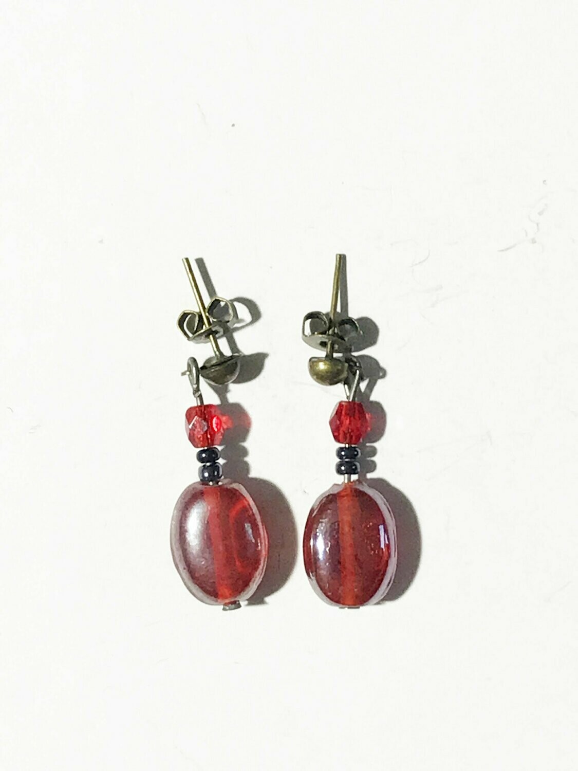 Pendientes cristal rojo