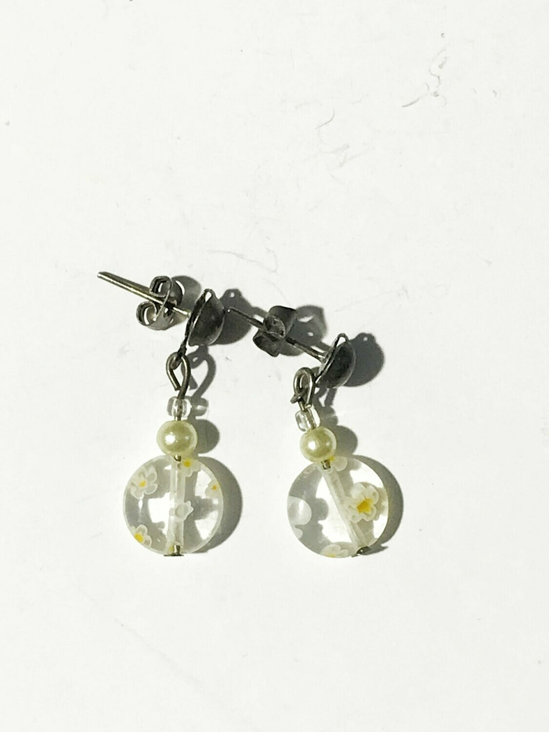 Pendientes cristal blanco