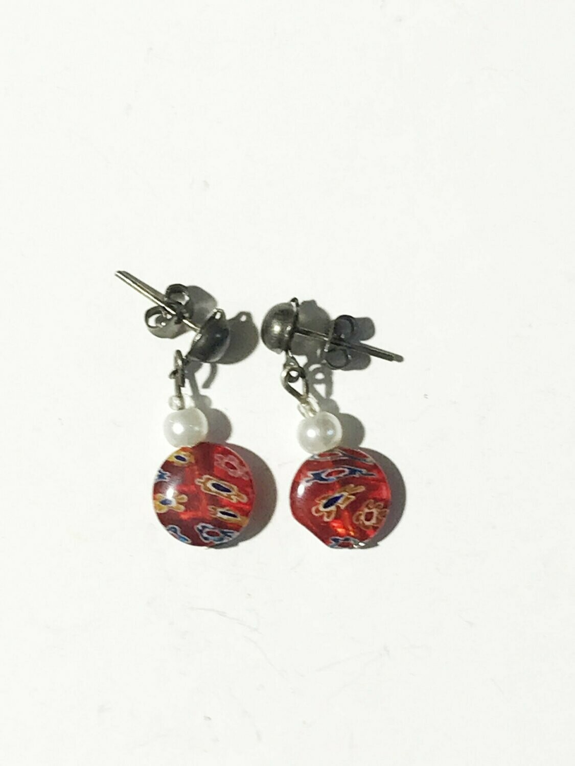 Pendientes cristal rojo