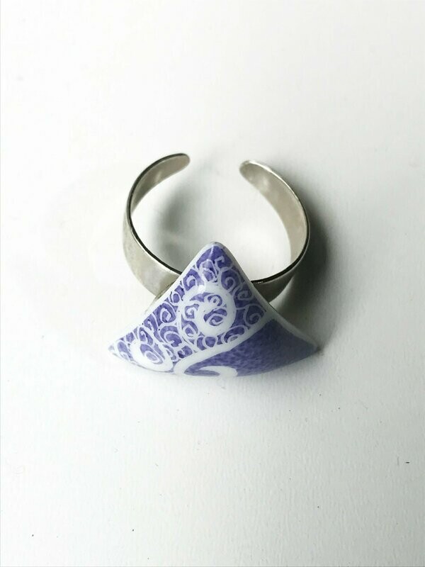 Anillo porcelana pintada
