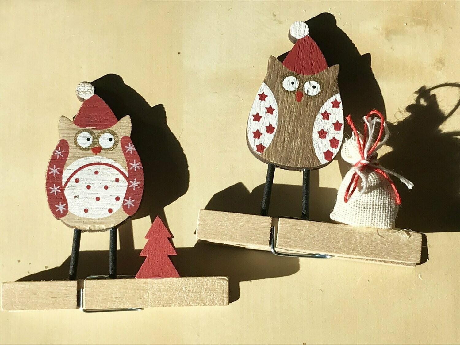 Pinza buhos de madera
