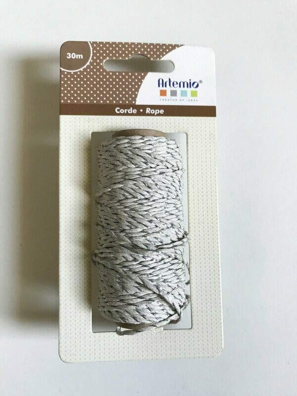 Cordón twister crudo y plata