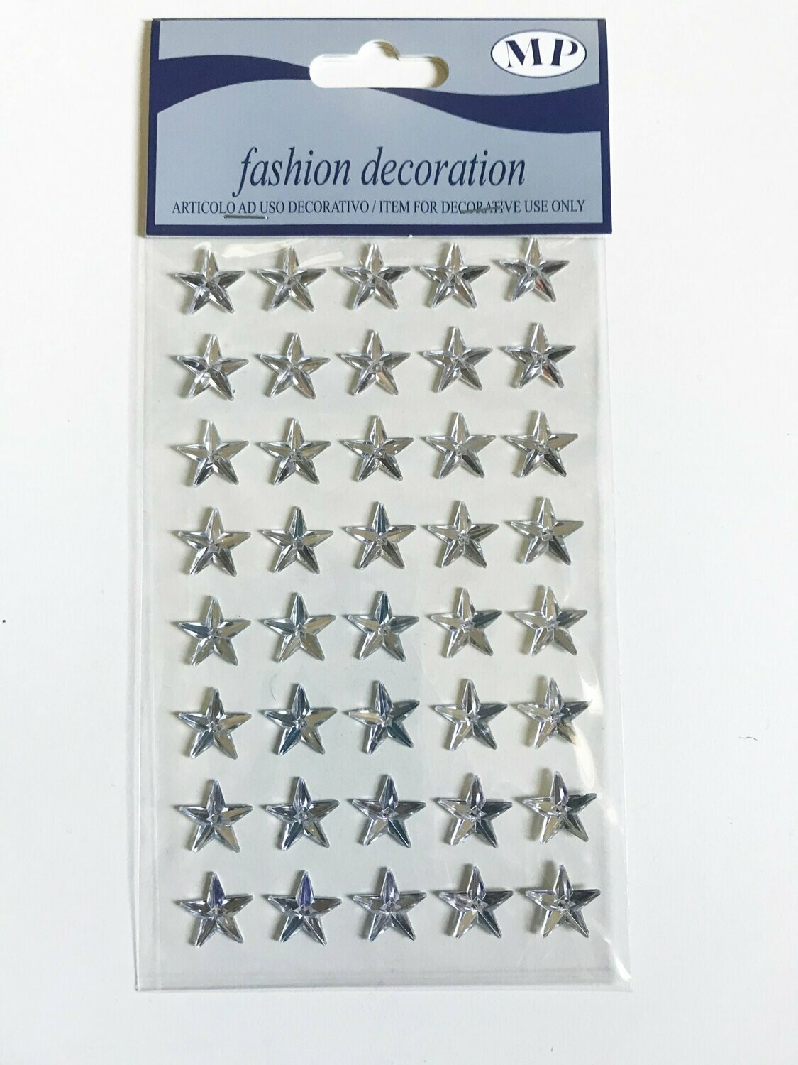 40 Estrellitas plateadas en relieve autoadhesivas