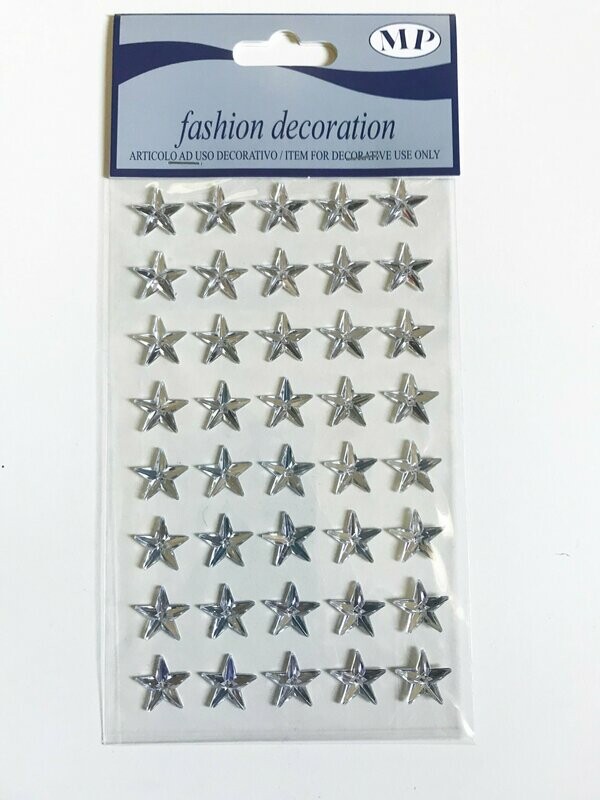 40 Estrellitas plateadas en relieve autoadhesivas