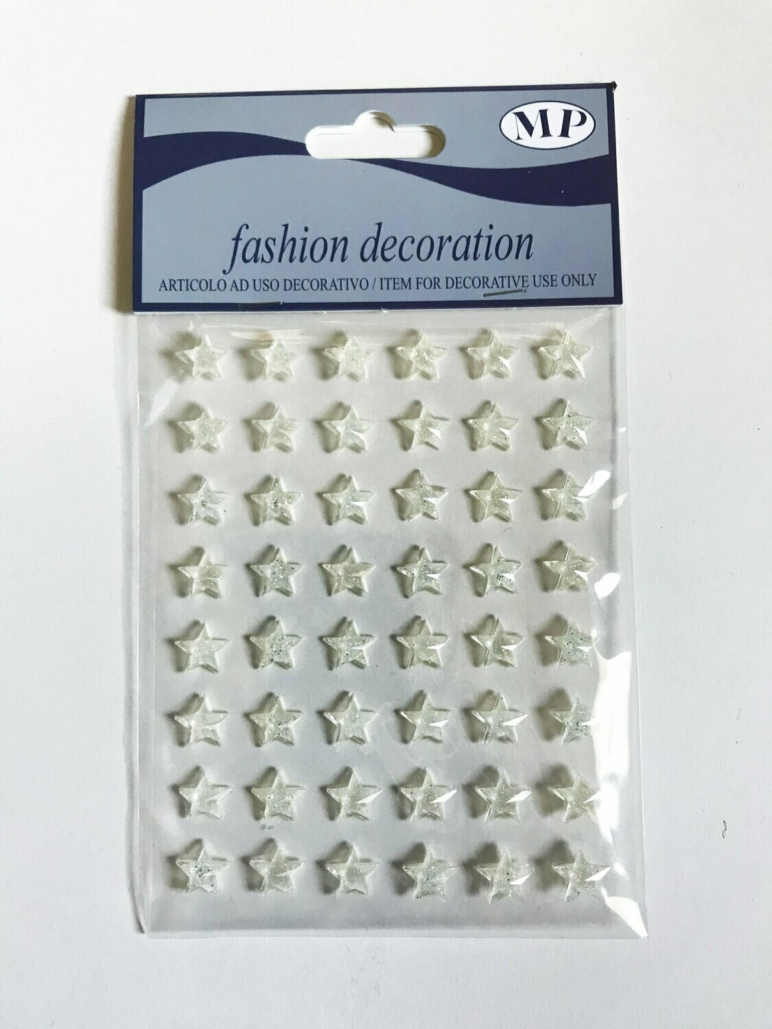 48 Estrellitas plateadas en relieve autoadhesivas