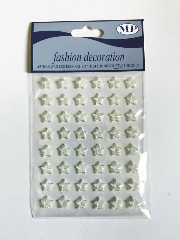 48 Estrellitas plateadas en relieve autoadhesivas