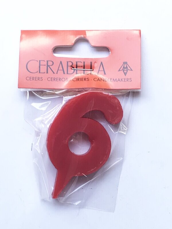 Vela 6 rojo
